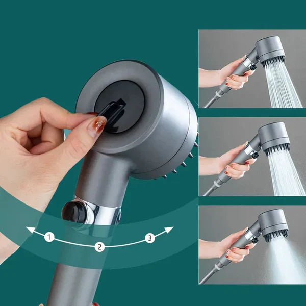 ULTRASHOWER ™ - El único cabezal de ducha que gracias a su filtro interno previene y elimina casi al 100% todo tipo de rojeces en la piel (Incluye 3 tipos de presión).