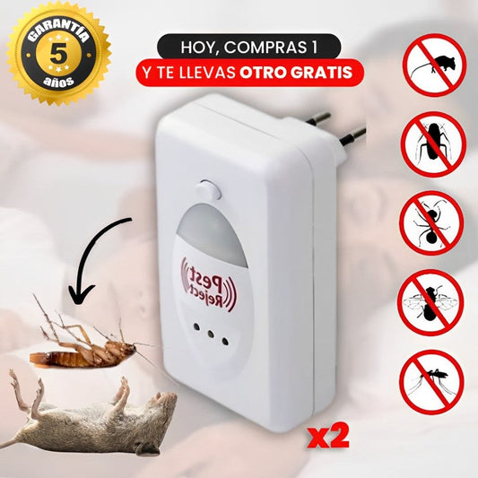 1 + 1 GRATIS | PestReject 3.0™ - La forma más económica de proteger a tu familia de las plagas (Tecnología ULTRASÓNICA que cubre hasta 200m²)