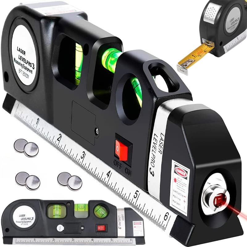 Level PRO™ 4 en 1 - Divide el esfuerzo de tu trabajo entre 4. (Mide, nivela, puntea y aplica laser para medidas difíciles).