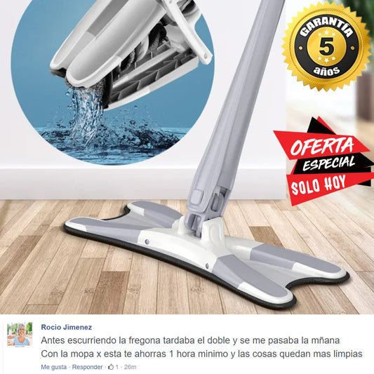 MOPA X™ - La mopa autoescurrible que piensa por ti: Limpia en la mitad del tiempo y dedica más a lo que realmente importa, TU FAMILIA.
